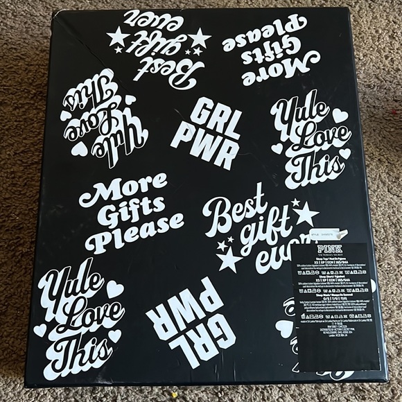 Victoria’s Secret Pink Christmas Pajama Set with Eye Mask - Picture 2 of 4